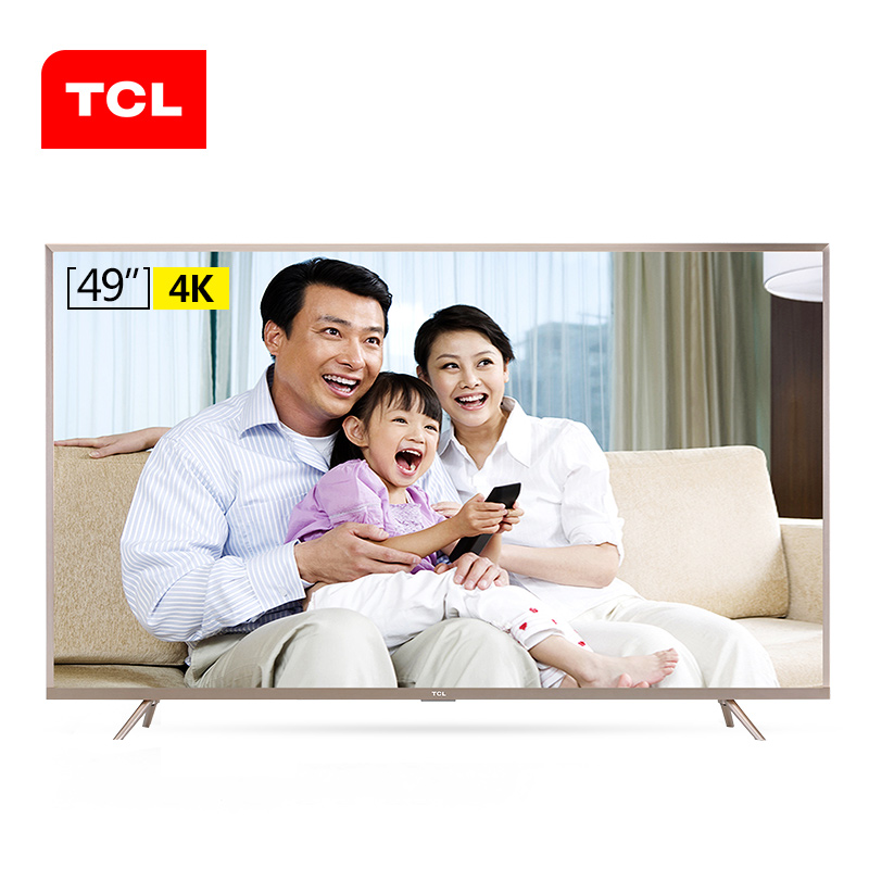 TCL L49P2-UD 49英寸 4K纤薄强劲30核安卓HDR智能LED液晶平板电视